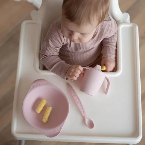  Familym Bioműanyag baba csőrös pohár púderrózsaszín