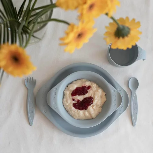  Familym Bioműanyag baba étkészlet szett 12 hónapos kortól tengerkék