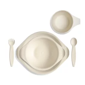    Familym Bioműanyag baba étkészlet szett 12 hónapos kortól krémfehér