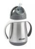 Béaba Rozsdamentes Acél Szívószálas Ivópohár 250 ml - Sötétszürke baba kulacs