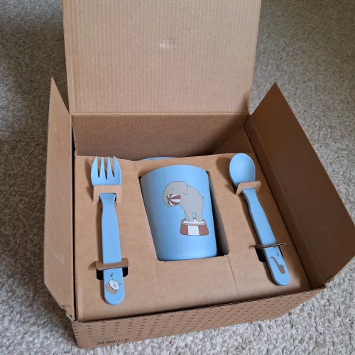 Nuuroo Marius PLA étkészlet 5 darabos -Dusty Blue gyermek és baba étkészlet