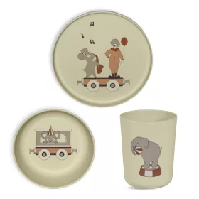   Nuuroo Milas PLA étkészlet 3 darabos - Crem baba tányérkészlet, gyermek tányérkészlet