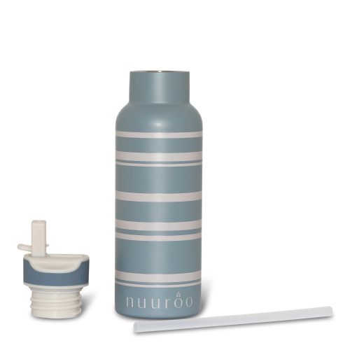 Nuuroo Conrad acél ivópalack 500ml- Kék csíkos gyermek-felnőtt kulacs rozsdamentes termosz