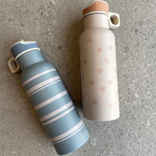 Nuuroo Conrad acél ivópalack 500ml- Kék csíkos gyermek-felnőtt kulacs rozsdamentes termosz