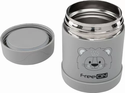 FreeON thermo ételtároló termosz 350 ml- Szürke oroszlán