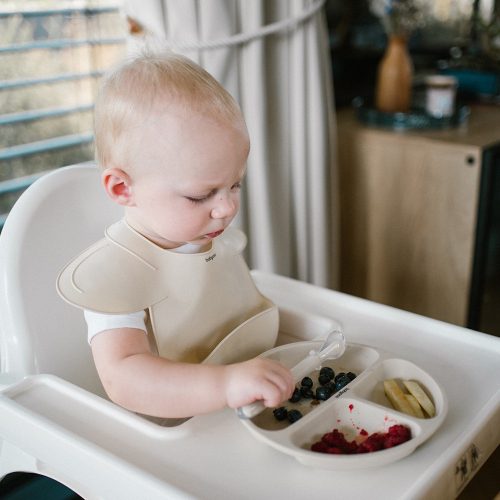 Kezdő csomag  BÉZS (hozzátápláláshoz) Előke, tányér, tál, kanál szett