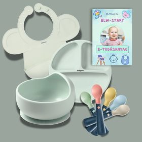   Kezdő csomag  MENTA (hozzátápláláshoz) Előke, tányér, tál, kanál szett