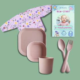   Haladó csomag  Szürkéskék Uniszex (hozzátápláláshoz) Előke, tányér, tál, kanál-villa szett, pohár