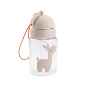   Done by Deer szívószálas kulacs, Celebration, homokszínű baba-gyermek kulacs 280 ml