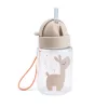 Done by Deer szívószálas kulacs, Celebration, homokszínű baba-gyermek kulacs 280 ml
