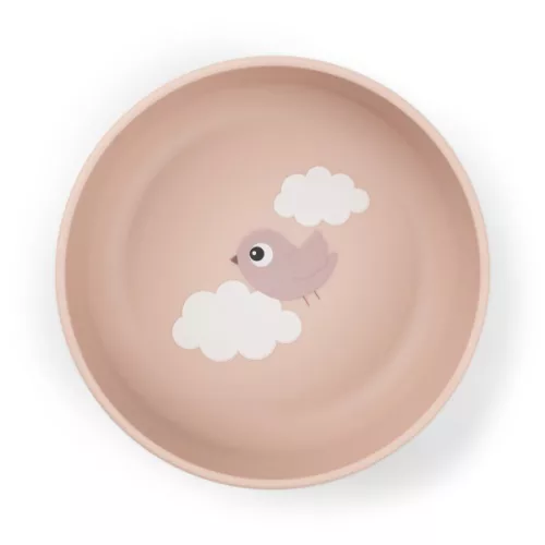 Done by Deer Foodie tál, Happy Clouds, púder csúszásmentes  baba tányér műanyag
