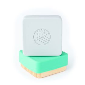   2 x Bambusz tároló utazáshoz - Zöld & Szürke Eco Rascals uzsonnás doboz, nasi tartó