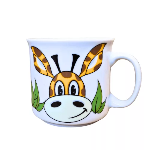 ZEBRA kerámia gyerek étkészlet 3 részes lapos tányér, mélytányér, pohár, gyermek tányérkészlet állatos,