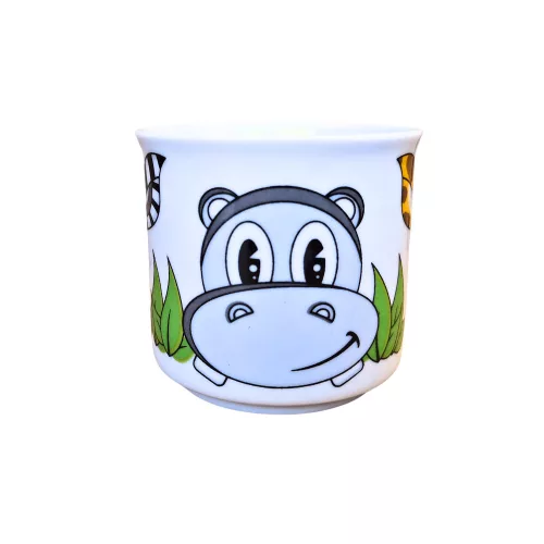 ZEBRA kerámia gyerek étkészlet 3 részes lapos tányér, mélytányér, pohár, gyermek tányérkészlet állatos,