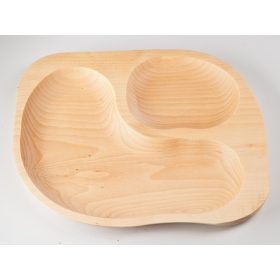 Kétrekeszes Natúr Fa Osztott Tányér