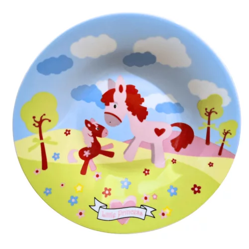 3 részes gyermek kerámia étkészlet (királylányos) lapos tányér, mély tányér, bögre