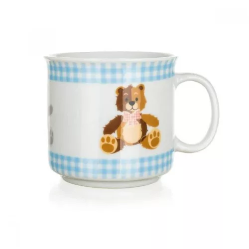 Porcelán gyerek macis tányér készlet 3 darabos Kék