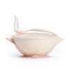 BabyOno tányér - tapadó aljú, fedeles, kanállal krém/rózsaszín 1063/06