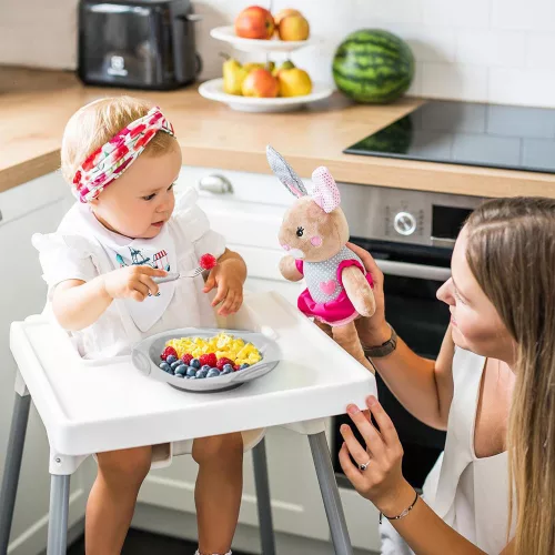 BabyOno evőeszköz-készlet - rozsdamentes acél szürke szív/papírrepülő 1065/02 baba kanál, baba villa