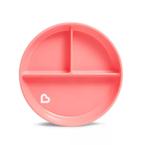 Munchkin tányér háromrekeszes tapadó aljú Stay Put 6hó tapadókorongos baba tányér