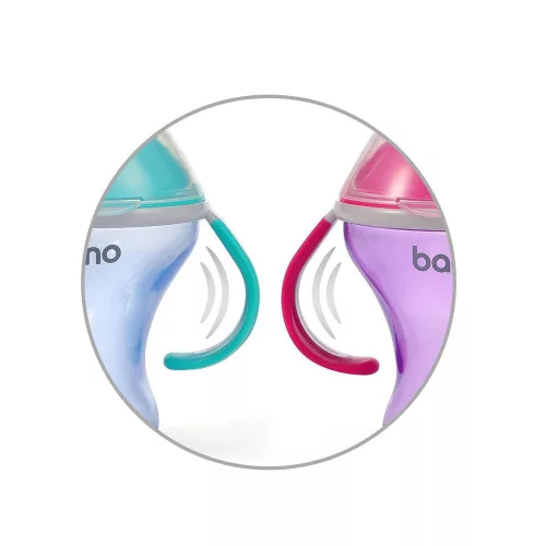 BabyOno itatópohár - csöpögésmentes puha csőrrel 3hó 180ml pink 1456/02 baba kulacs