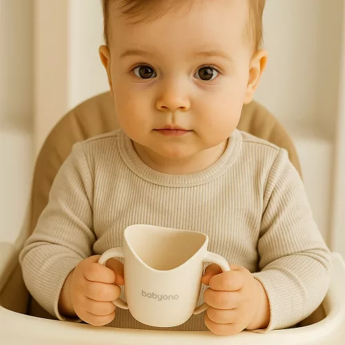 BabyOno tanulópohár - ergonómikus 6hó bézs 1463/09