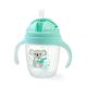 BabyOno itatópohár szívószállal füllel 240ml menta 1464/03 baba kulacs súlyozott