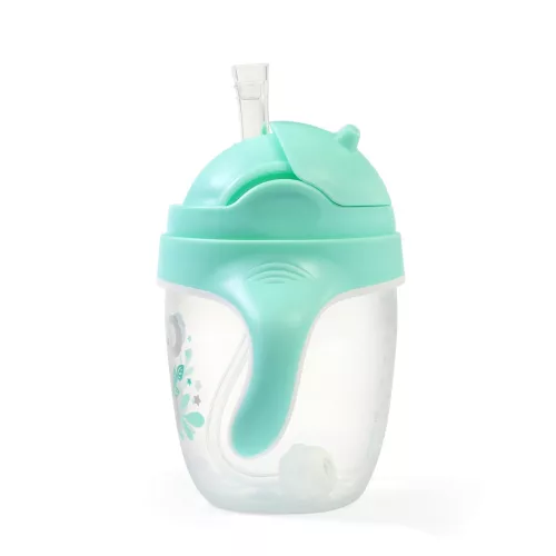 BabyOno itatópohár szívószállal füllel 240ml menta 1464/03 baba kulacs súlyozott