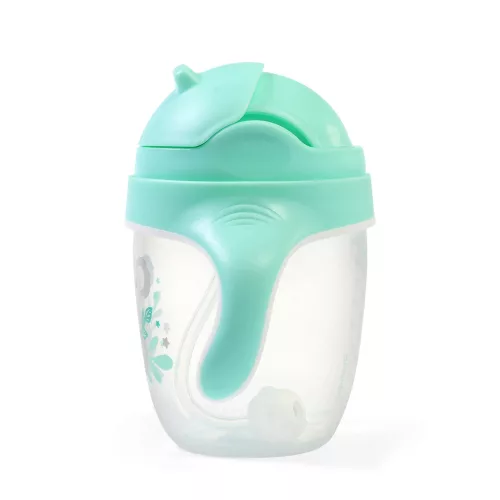 BabyOno itatópohár szívószállal füllel 240ml menta 1464/03 baba kulacs súlyozott