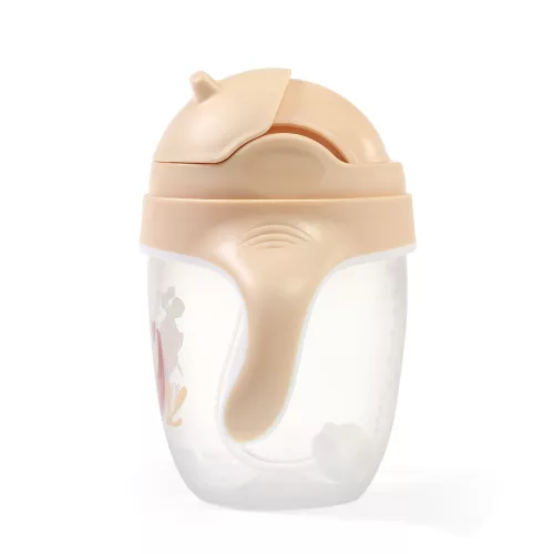 BabyOno itatópohár szívószállal füllel 240ml bézs 1464/04 baba kulacs súlyozott