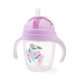 BabyOno itatópohár szívószállal füllel 240ml lila 1464/05 baba kulacs súlyozott