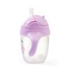 BabyOno itatópohár szívószállal füllel 240ml lila 1464/05 baba kulacs súlyozott