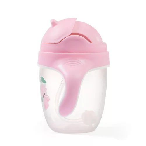 BabyOno itatópohár szívószállal füllel 240ml lila 1464/05 baba kulacs súlyozott