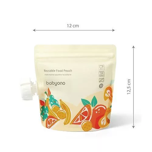 BabyOno tasak krémes,enyhén darabos ételekhez - újratölthető 150ml 5db 1467