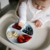 BabyOno tányér szilikon tapadó aljú háromrekeszes kék 1482/01  baba lapos osztott tányér