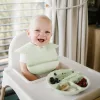 BabyOno tányér szilikon tapadó aljú háromrekeszes menta 1482/03 osztott baba lapos tányér