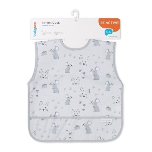 BabyOno előke vízálló Mouse 6hó-2év 1641/01 étkezéshez és játékhoz baba előke