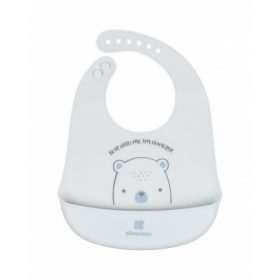 Kikkaboo előke szilikon Bear with Me kék, baba előke