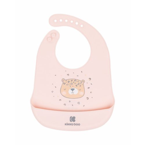 Kikkaboo előke szilikon Savanna Pink, baba előke