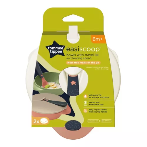 Tommee Tippee etetőtálka Feeding bowls tetővel és kanállal (baba/gyermek tányér)