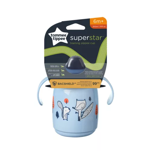 Tommee Tippee itatópohár - Superstar Training Sippee Cup csőrös 300ml 6hó kék baba kulacs