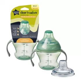   Tommee Tippee itatópohár - Nature Transition cup 150ml 4hó zöld baba kulacs