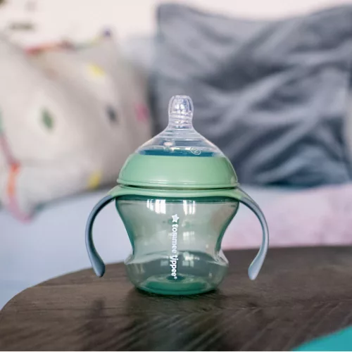 Tommee Tippee itatópohár - Nature Transition cup 150ml 4hó zöld baba kulacs