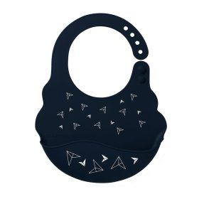   BabyOno előke szilikon állítható sötétkék Papírrepülők 829/07, baba előke