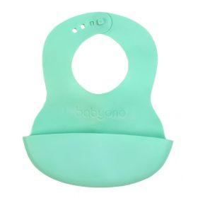   BabyOno előke - mûanyag puha állítható zöld 835/03, baba előke