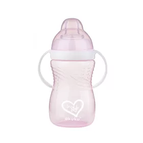   Akuku ivópohár szilikon csöpögésmentes 9 hó 280 ml pink baba kulacs