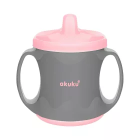 Akuku itatópohár csőrös 200ml  szürke-pink baba pohár