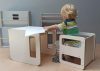 MecanWood Cube Asztal & szék szett a kicsiknek- konyhába-szobába – Fehér