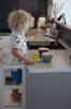 MecanWood fehér konyhai gyerek fellépő, tanulótorony Mini fellépővel állítható magasságú PRÉMIUM-montessori torony