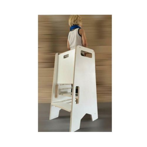 MecanWood Natúr fa Extra biztonságos konyhai gyerek fellépő, tanulótorony-montessori torony